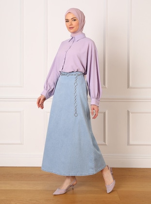 Icy Blue - Denim Skirt - Refka