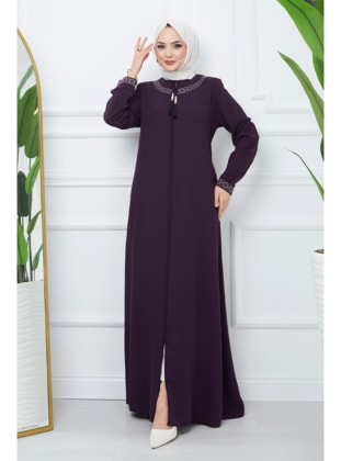 Maroon - Unlined - Abaya - InStyle