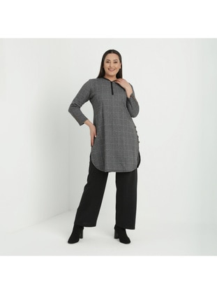 Black - Plus Size Suit - GELİNCE