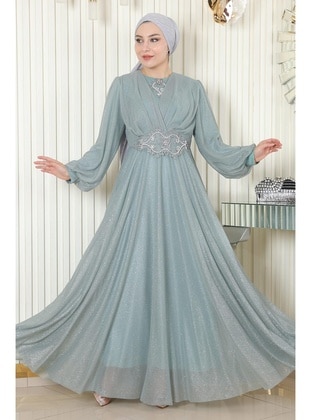 Mint Green - Modest Evening Dress - MISSVALLE