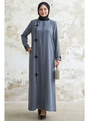 Grey - Unlined - Abaya - InStyle