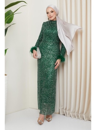 Green - Evening Dresses - Olcay