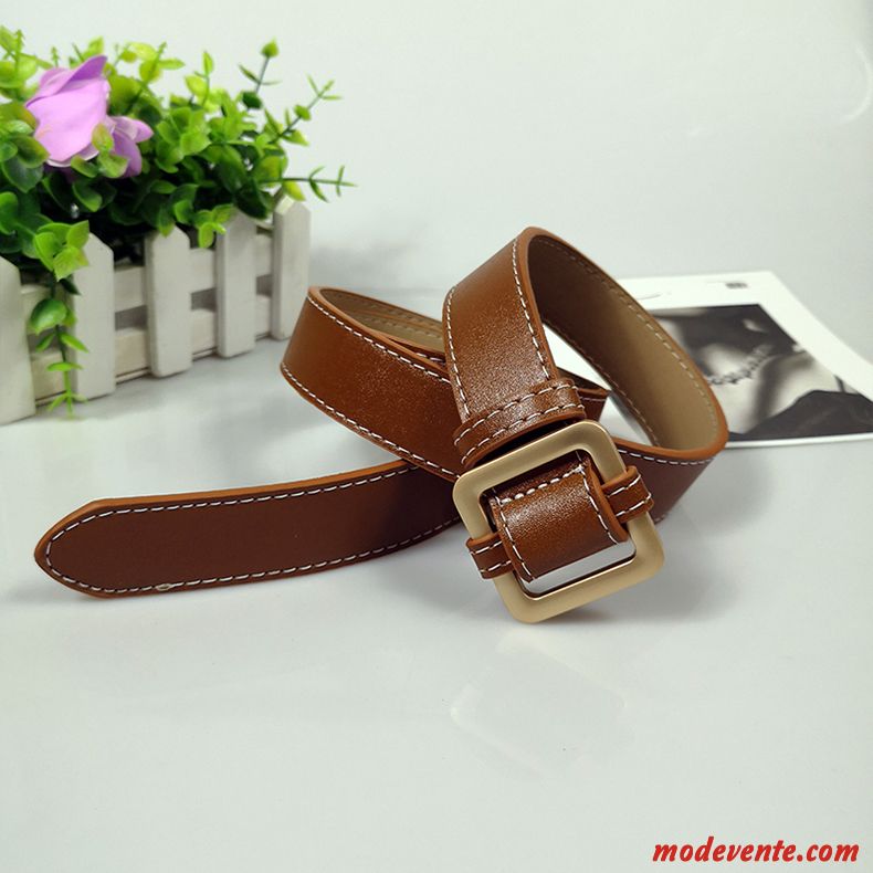 Ceinture Femme Étudiant All-match Mode Simple Décoration Bien Noir Marron