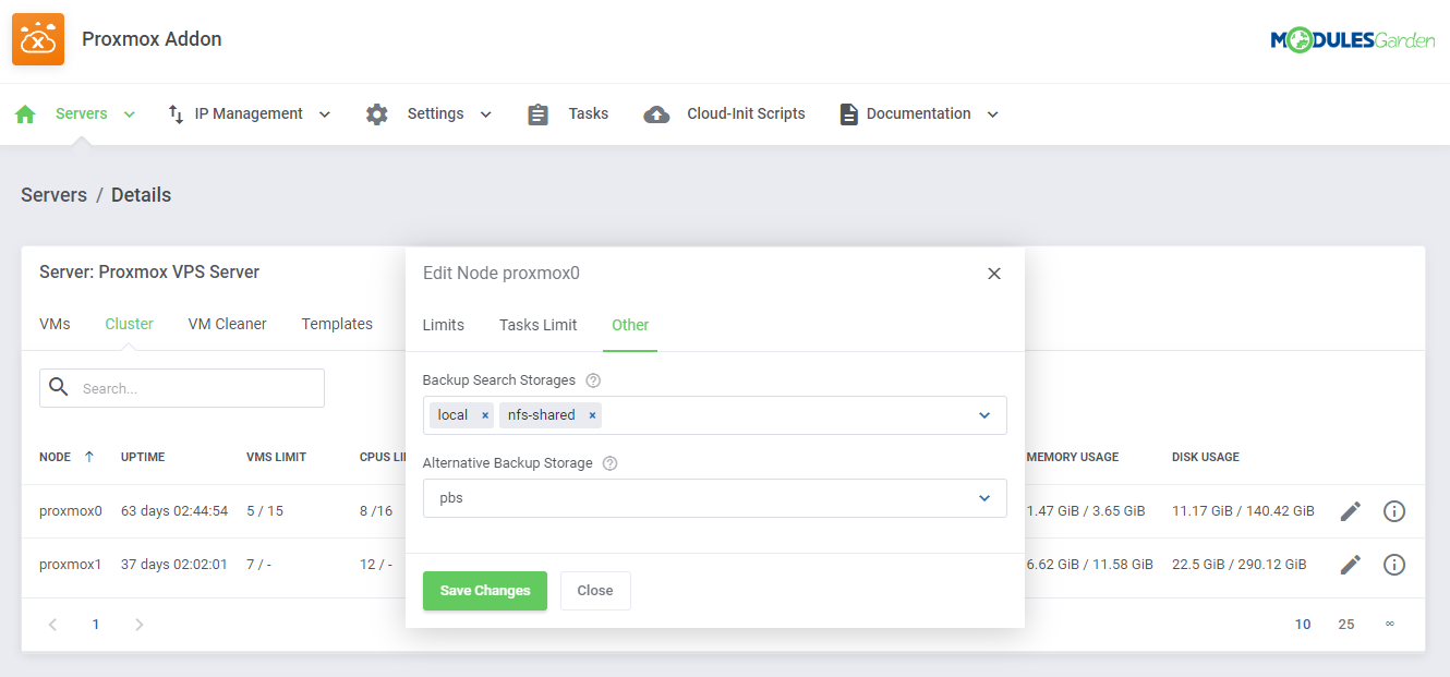 Proxmox VE Cloud VPS For WHMCS: Module Screenshot 32