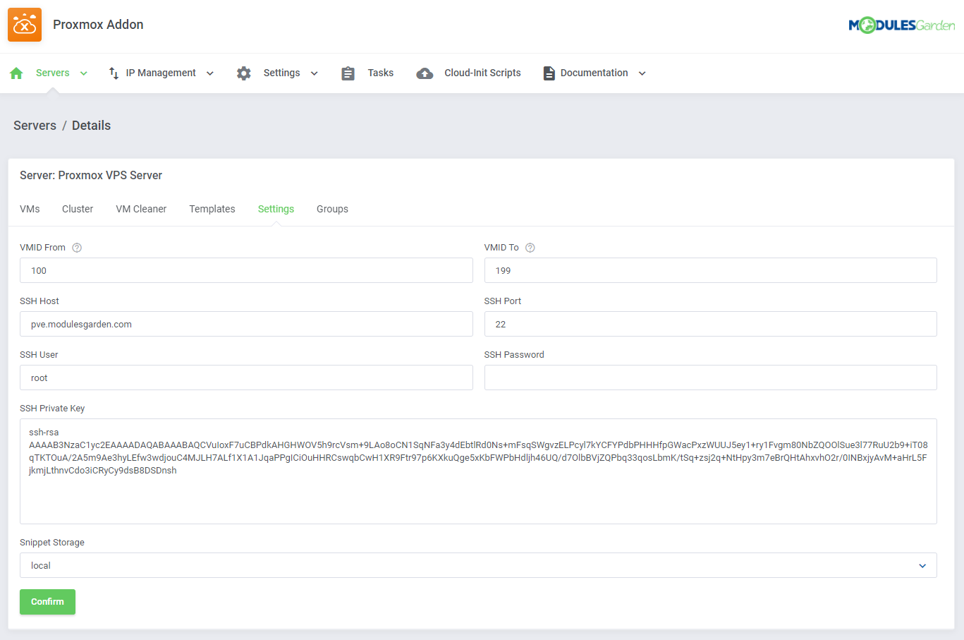 Proxmox VE Cloud VPS For WHMCS: Module Screenshot 38