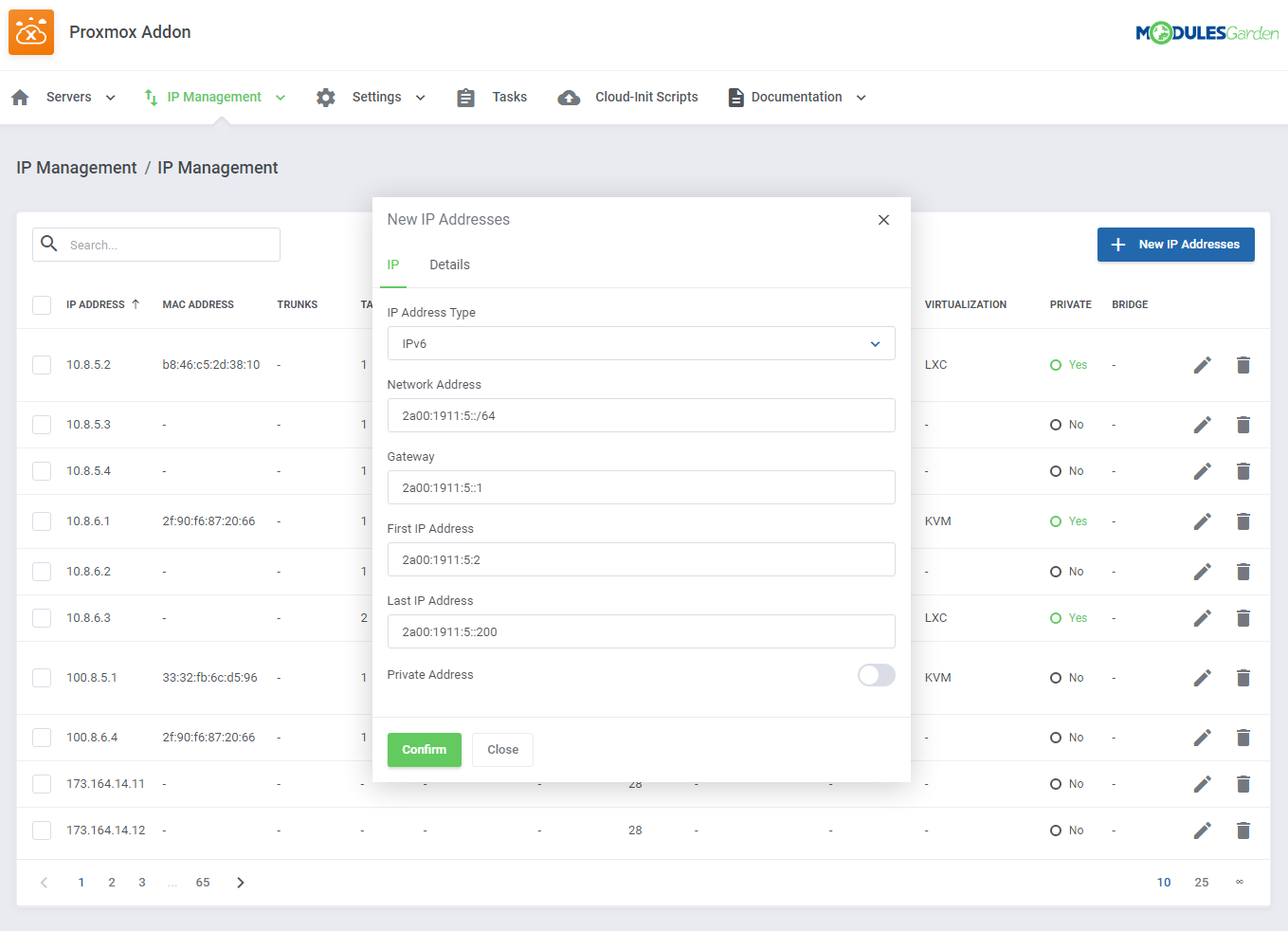 Proxmox VE Cloud VPS For WHMCS: Module Screenshot 45