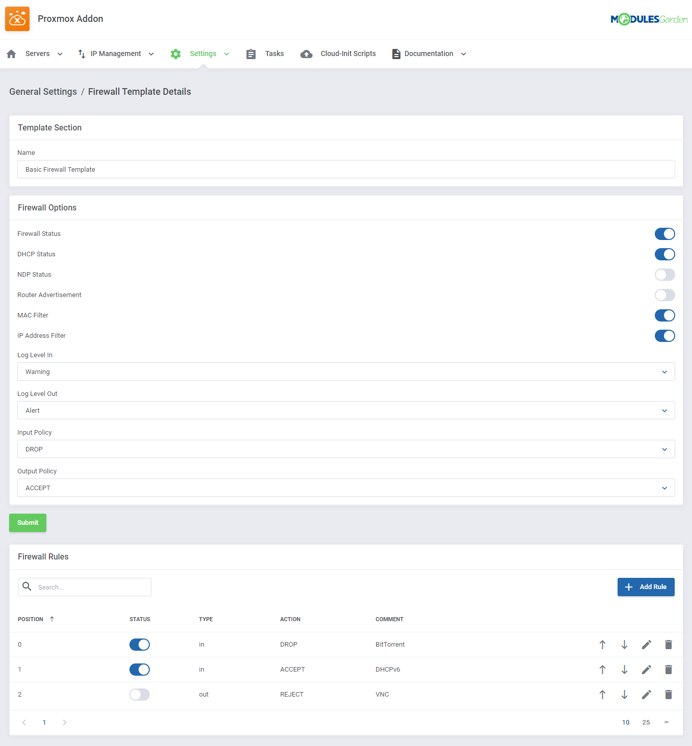 Proxmox VE Cloud VPS For WHMCS: Module Screenshot 53