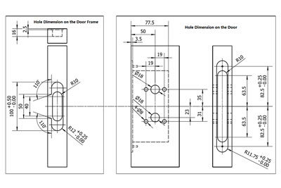 MG2812 Push Pull Mortise Lock