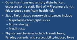 STATIC MAGNETIC FIELD EFFECTS SUMMARY