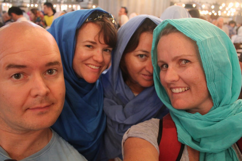 Headscaves in blue mosque