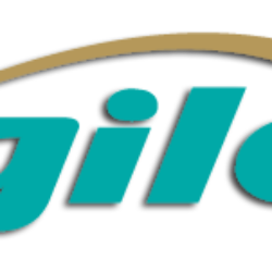 The image shows the "Agilex" logo in turquoise and gold colors, with a curved gold arc extending from the 'A' to the 'x'.