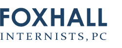 Logo reading "Foxhall Internists, PC" in navy blue text on a transparent background.