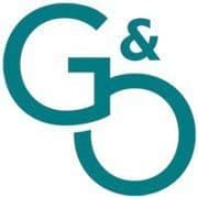 A teal logo with the letters "G & O," with the "G" and "O" overlapping and stylized with circles.