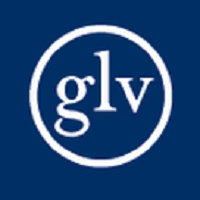 A navy blue circle with the letters "glv" in lowercase, white font inside, on a dark blue background.