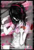 EMO GIRL, PINK, BLACK BACKGROUND