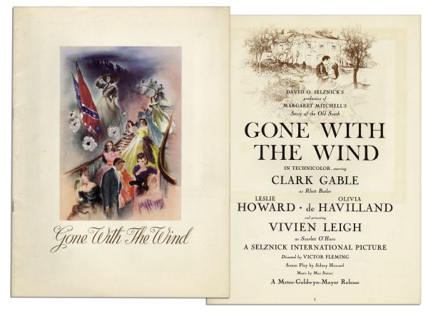 ''Gone With the Wind'' Original Program From the 1939 Movie