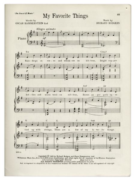 ''Sound of Music'' Sheet Music