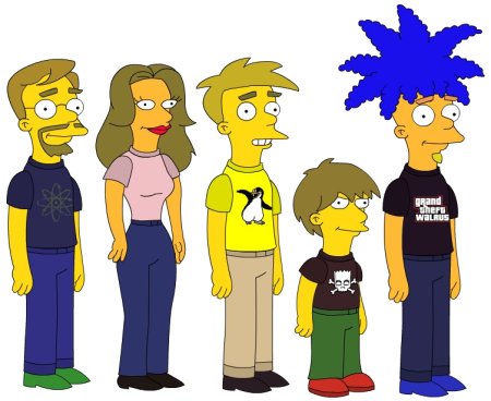 The five of us, as Simpsons