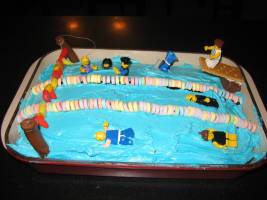 Swimming pool birthday cake