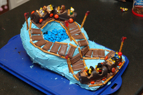 Roller coaster cake