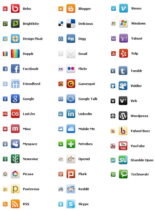 10 Picasa Social Media Icons Names Images