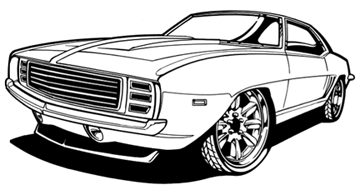 1969 Camaro Clip Art Illustration