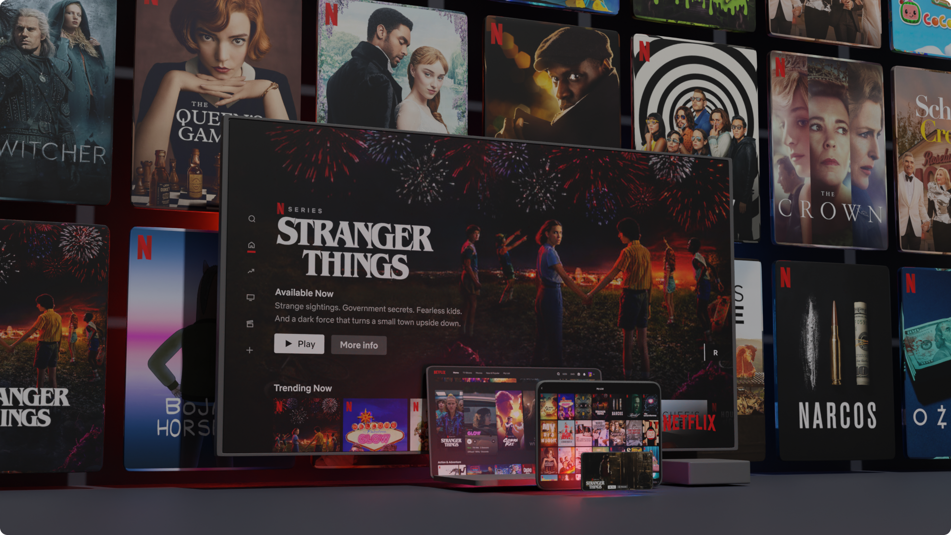 Streaming di titoli Netflix su diversi dispositivi