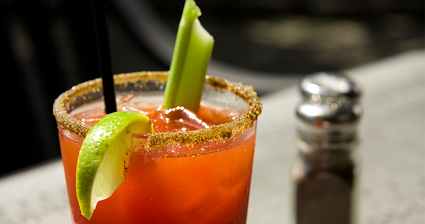 Bloody Mary with celery and lime