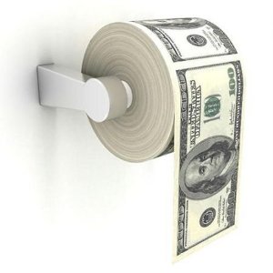 100 Dollar Bill Toilet Roll