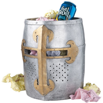 Crusader's Great Helm Gothic Trash Bin