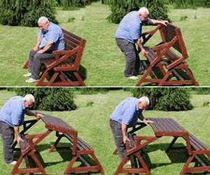 Picnic Table & Garden Bench 2-in-1