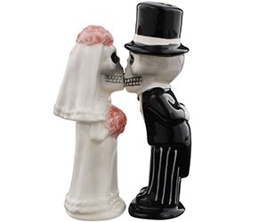 Skeletons Kissing Salt & Pepper Shakers