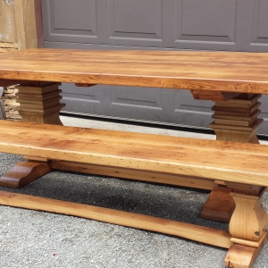 7ft King Anna Chestnut trestle table