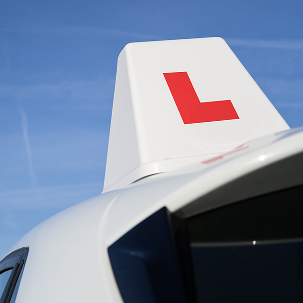 British driving school car roof sign