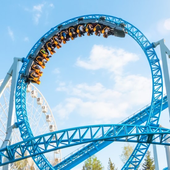 Blue roller coaster