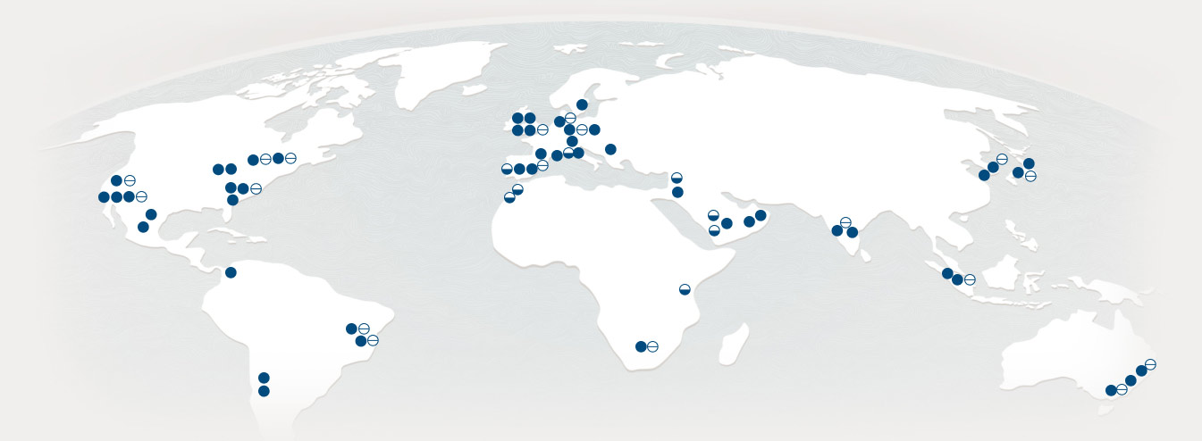 Oracle Cloud data center global distribution map, details below