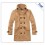 Men's Coat Wide Lapel Double-Breasted Medium Length Pure Color (12-1014-M8)