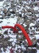 Plastic pipes in the snow