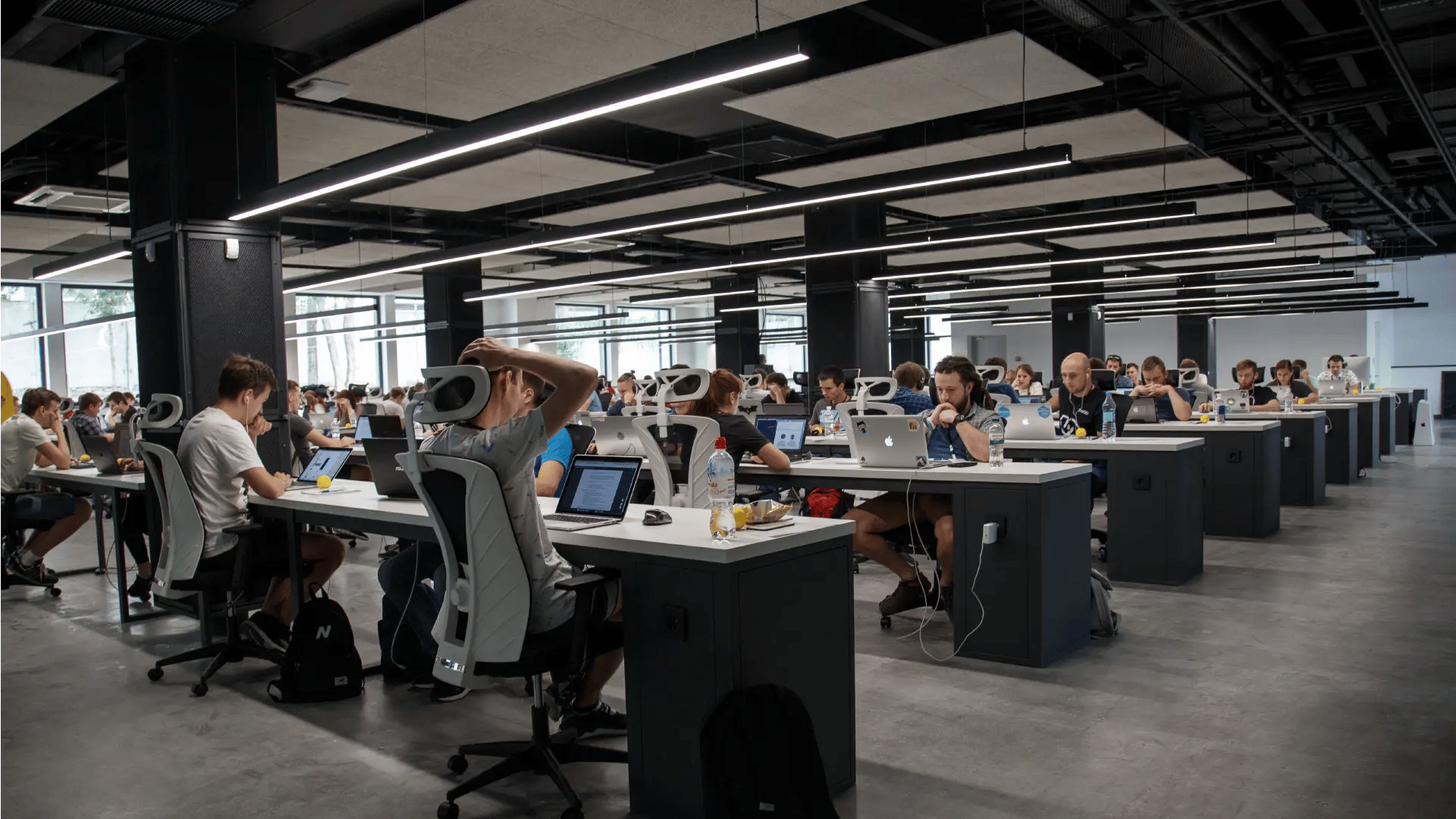 Office space with people working at computers