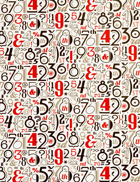 Vintage Numbers Gift Wrap | Rossi