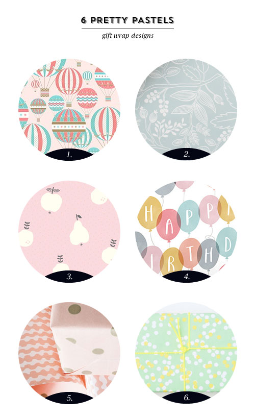 6 Pretty Pastel Gift Wrap Designs as seen on papercrave.com