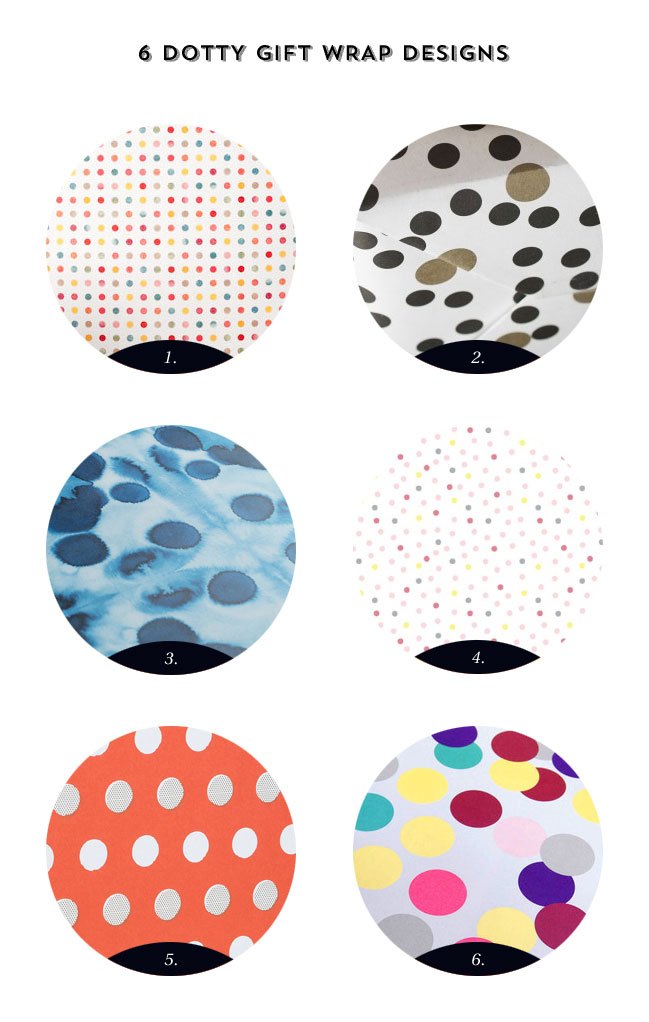 6 Dotted gift Wrap Designs as seen on papercrave.com