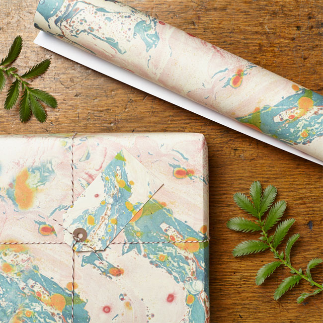 Caspian Marbled Gift Wrap | Katie Leamon