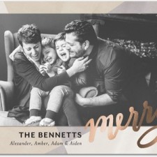 Contemporary Merry Foil Stamped Holiday Photo Cards