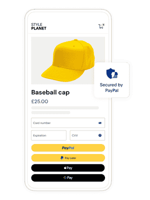 A baseball cap in a sample PayPal checkout screen