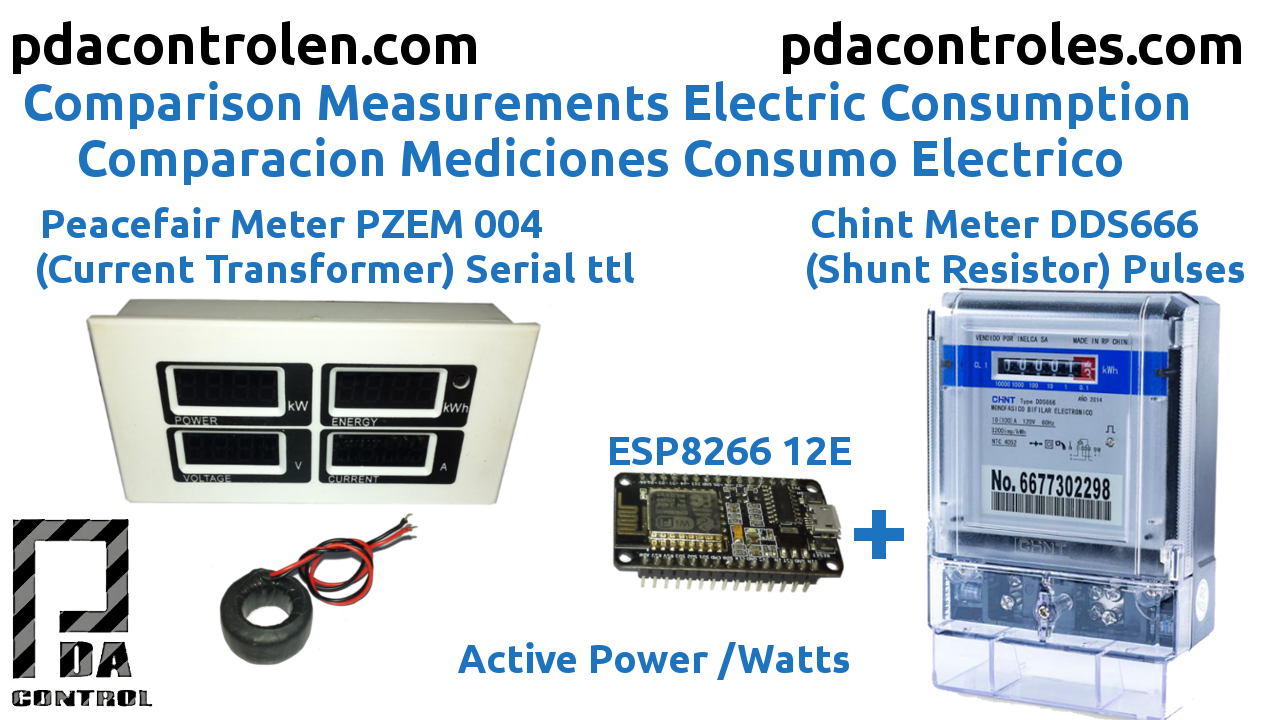 Comparación Mediciones Potencia Peacefair PZEM 004 VS Chint DDS666 & ESP8266