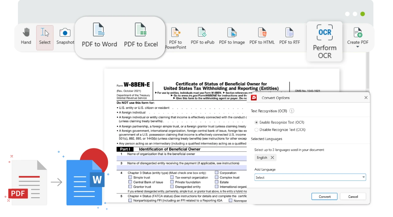 OCR to Word & Excel