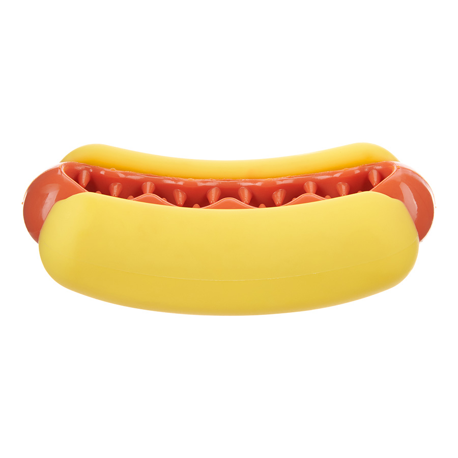 BARK Super Chewer Treat Meat Hot Dog Rubber Dog Toy