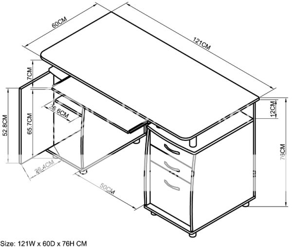 computer desk size