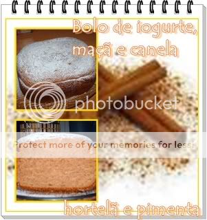 bolo de iogurte, ma&ccedil;&atilde; e canela